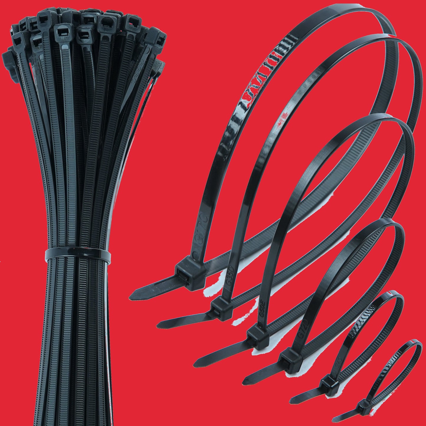 Professional cable tie multi-packs - available in all-black or mixed colours with assorted sizes for diverse cable management and organisation