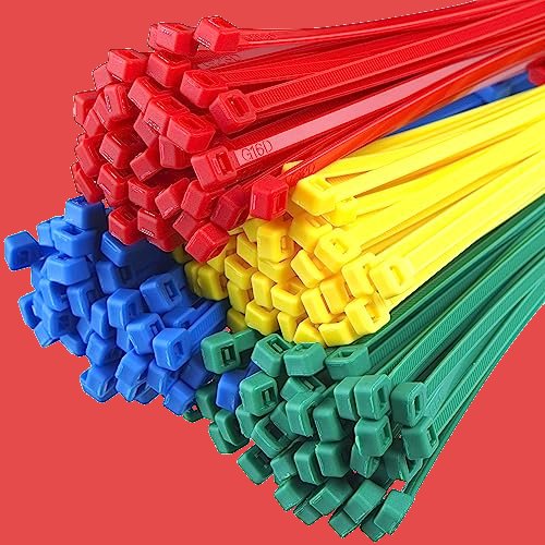 Assortment of professional coloured cable ties in various vibrant colours and lengths for colour-coded organisation and cable management